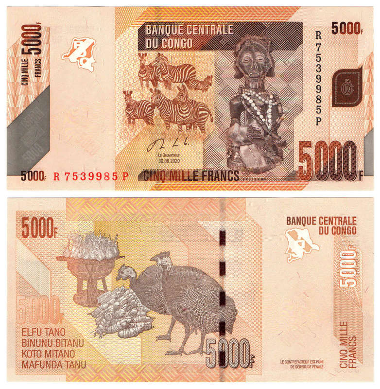 Congo - 5000 Francs 2020 UNC