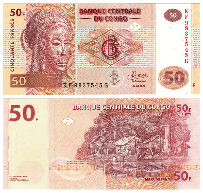 Congo - 50 Francs 2022 UNC