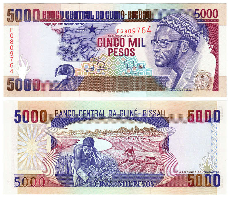 Guinea Bissau - 5000 Pesos 1993 UNC