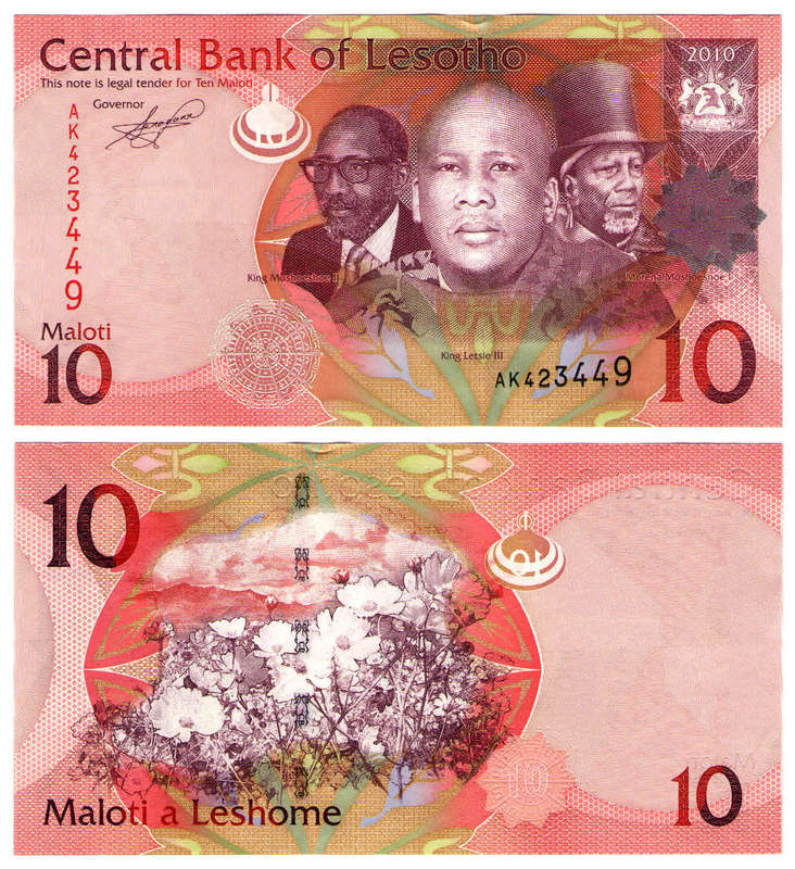 Lesotho - 10 Maloti 2010 UNC