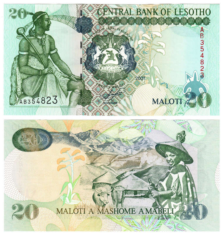 Lesotho - 20 Maloti 2007 UNC