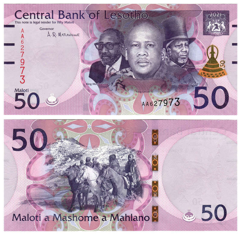 Lesotho - 50 Maloti 2021 UNC