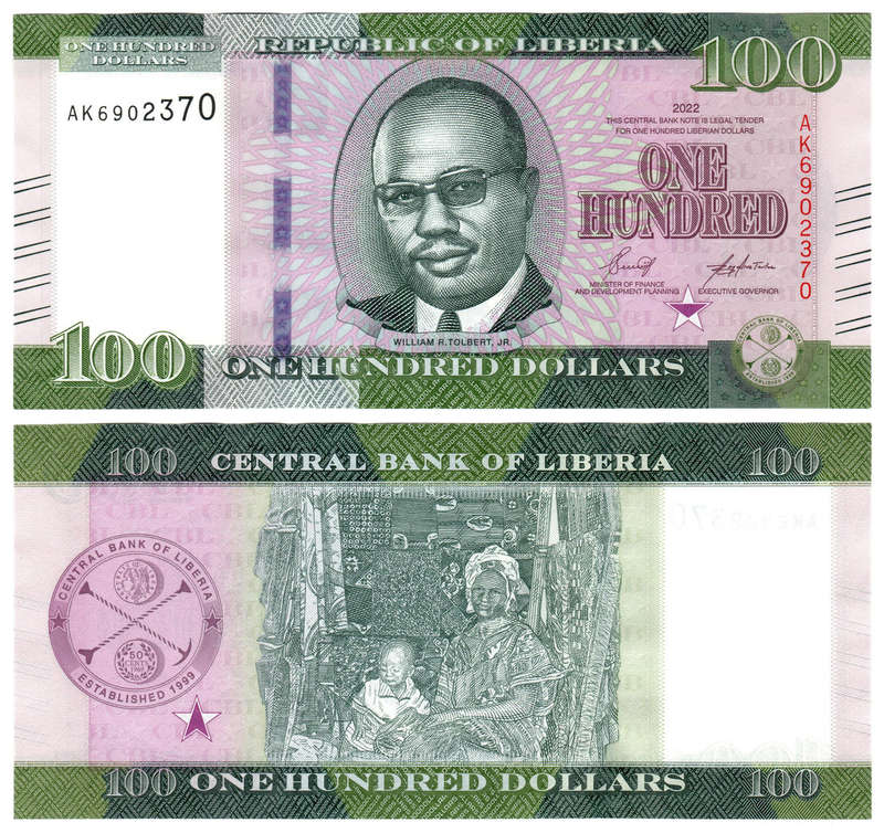 Liberia - 100 Dollars 2022 UNC