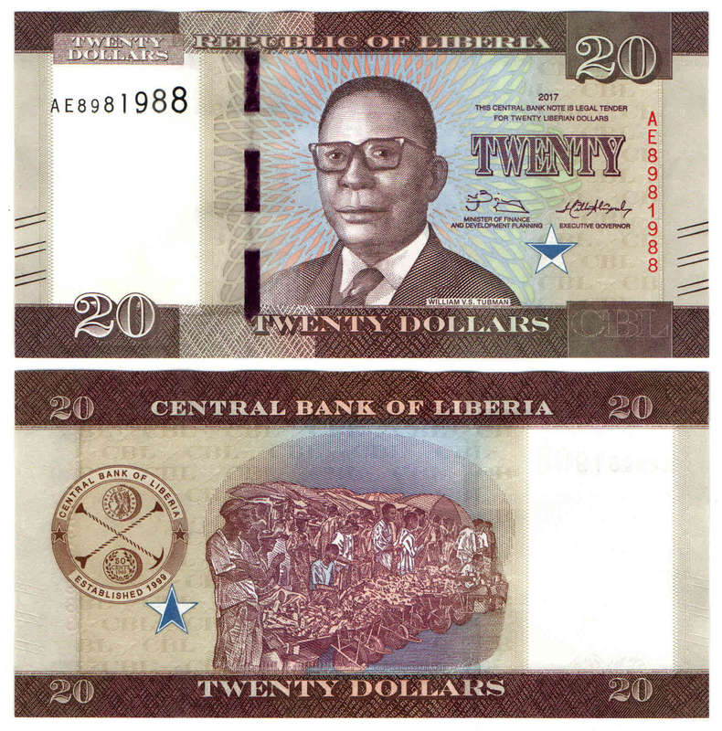 Liberia - 20 Dollars 2017 UNC