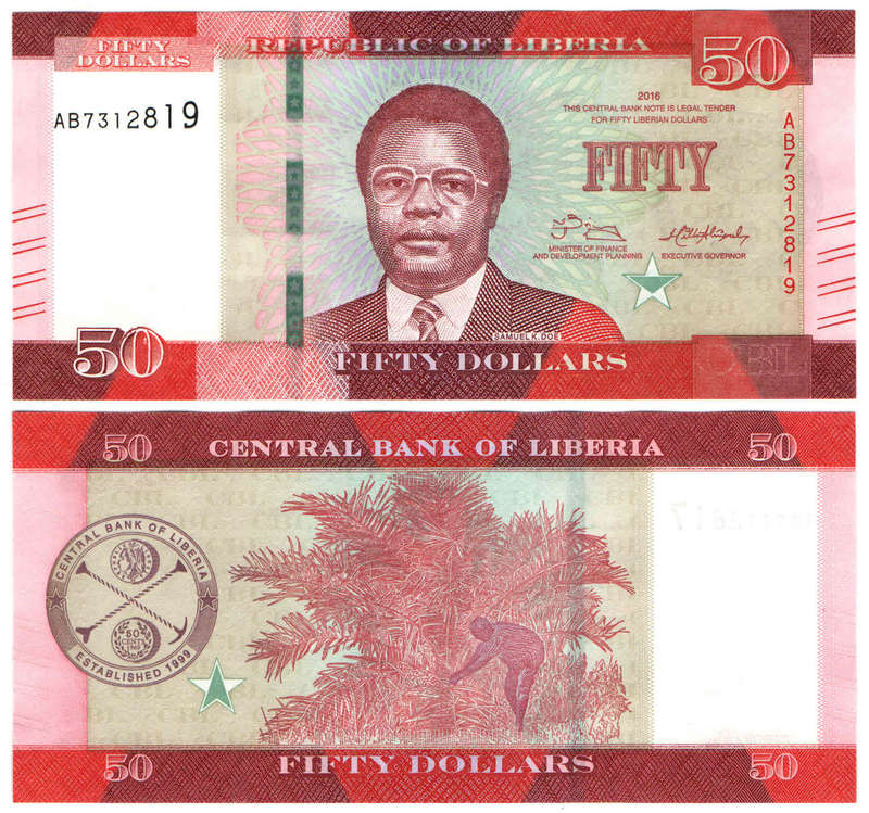 Liberia - 50 Dollars 2016 UNC