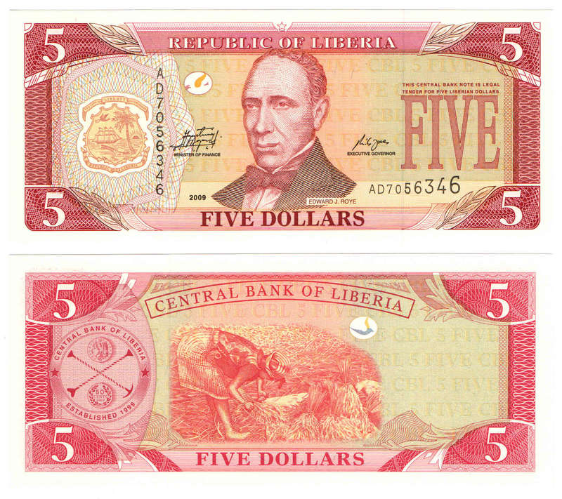 Liberia - 5 Dollars 2009 UNC