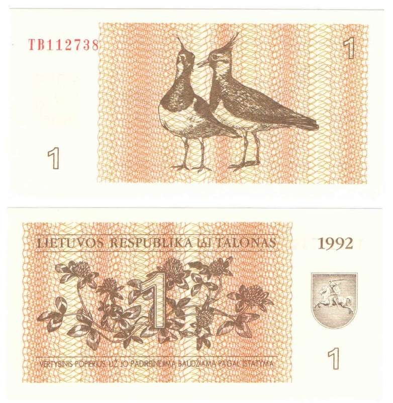 Lithuania - 1 Talonas 1992 UNC