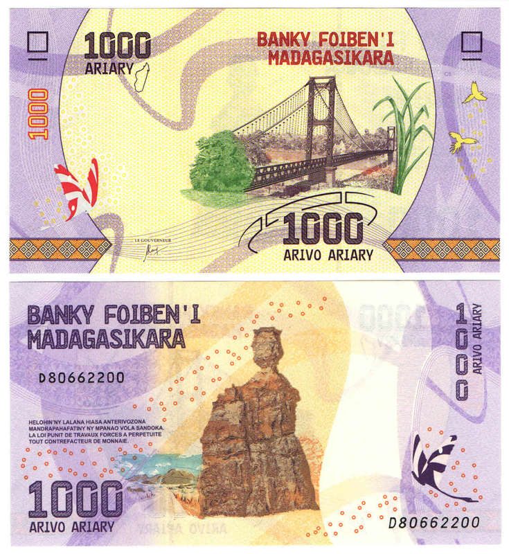 Madagascar - 1000 Ariary 2017 UNC