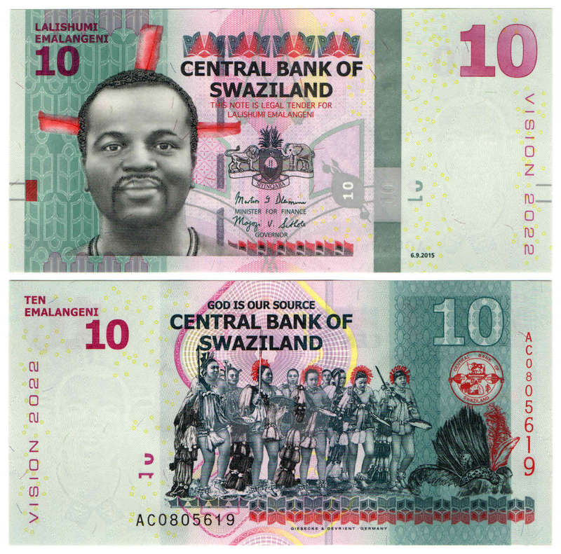 Swaziland - 10 Emalangeni 2015 UNC