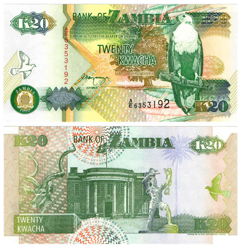 Zambia - 20 Kwacha 1992 P-36b UNC