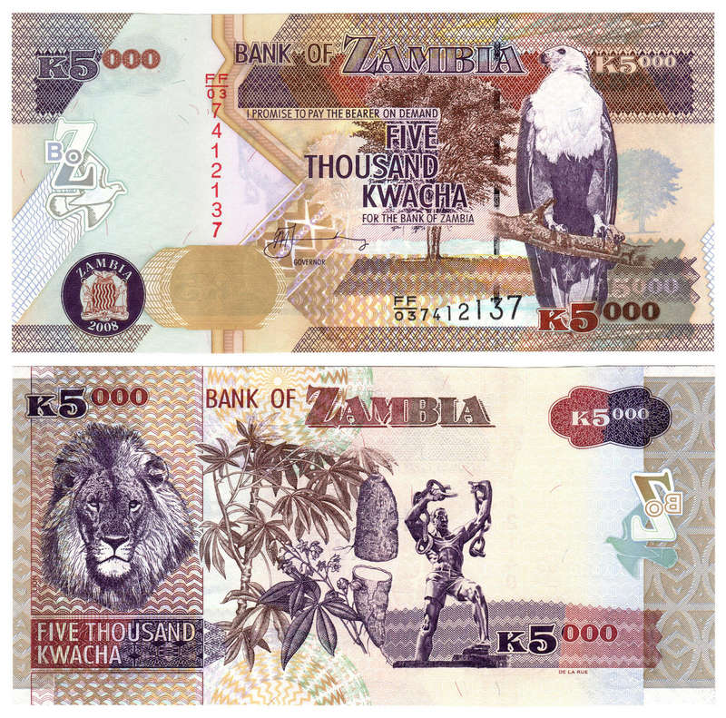 Zambia - 5000 Kwacha 2008 UNC