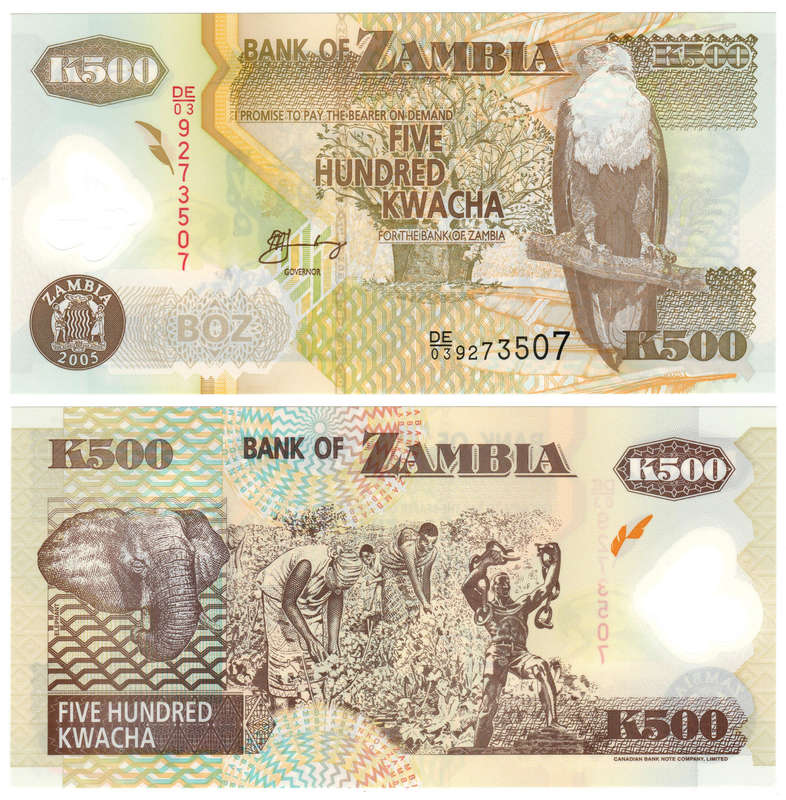 Zambia - 500 Kwacha 2005 UNC