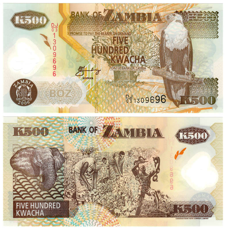 Zambia - 500 Kwacha 2006 UNC