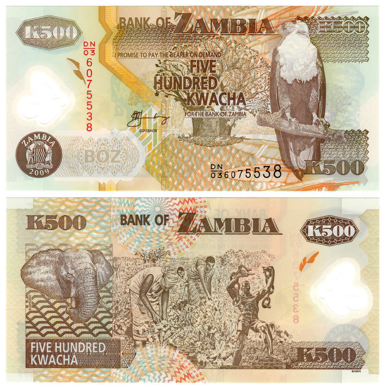 Zambia - 500 Kwacha 2009 UNC