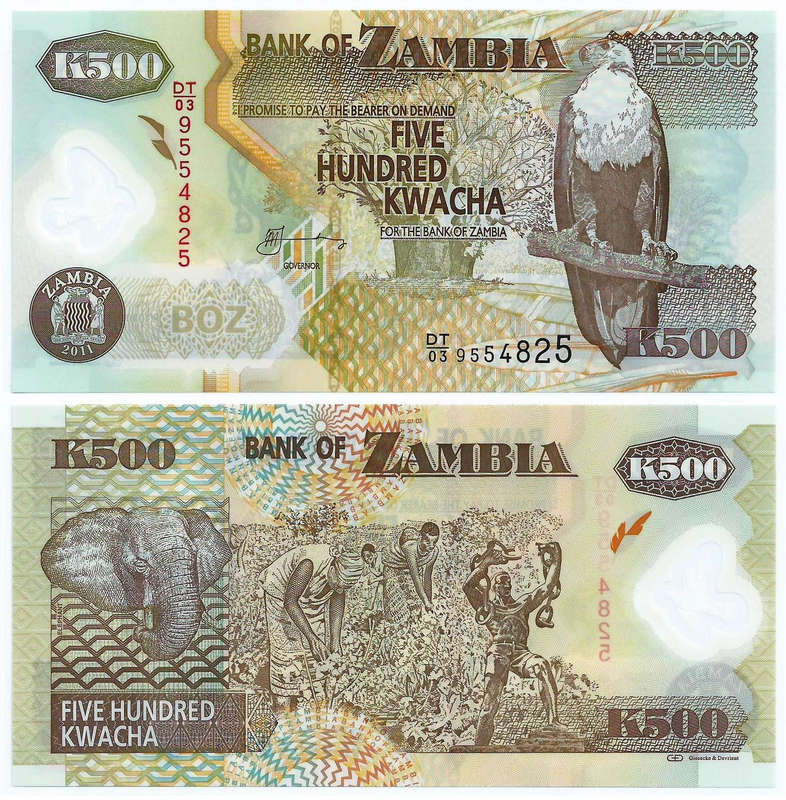 Zambia - 500 Kwacha 2011 UNC