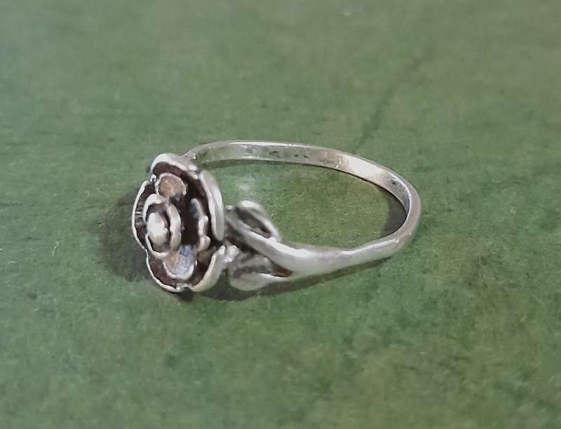 Vintage Sterling Silver Rose Ring