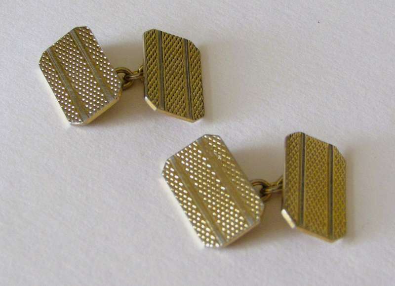 Vintage Gold-Plated Art Deco Chain Link Cufflinks