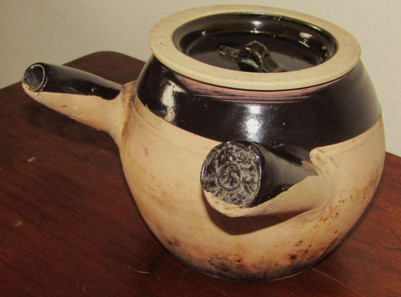 Vintage Partially Glazes Japanese Kyusu Side Handled Tea Pot