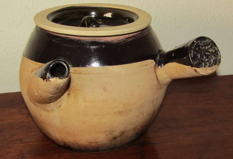 Vintage Partially Glazes Japanese Kyusu Side Handled Tea Pot