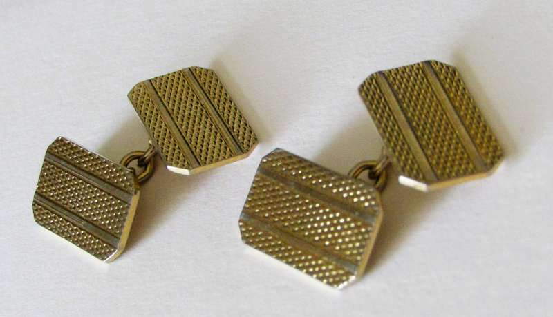 Vintage Gold-Plated Art Deco Chain Link Cufflinks