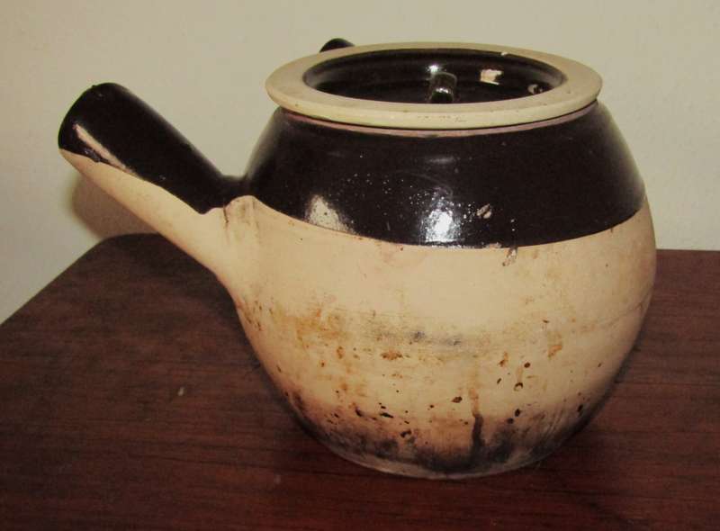 Vintage Partially Glazes Japanese Kyusu Side Handled Tea Pot