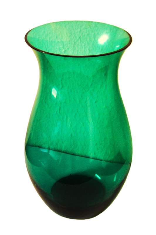 Vintage Emerald Green Hand Blown Glass Vase