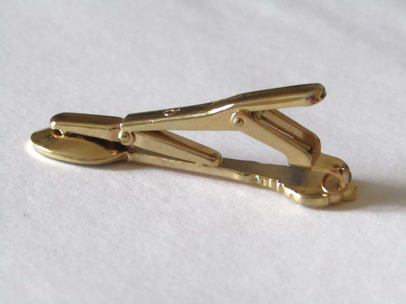 Unique Vintage Two-Tone Spoon Tie Clip - Pristine Condition