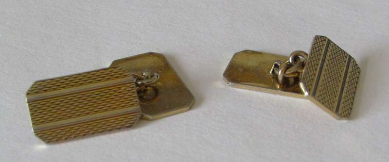 Vintage Gold-Plated Art Deco Chain Link Cufflinks