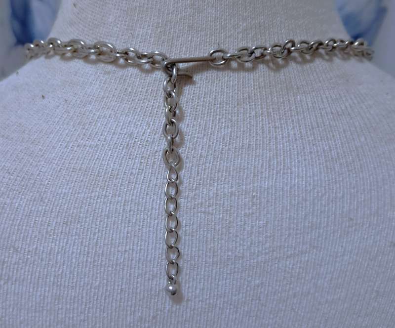 Vintage Hand-Crafted Silver-Tone Mother of Pearl Necklace and Bracelet Set
