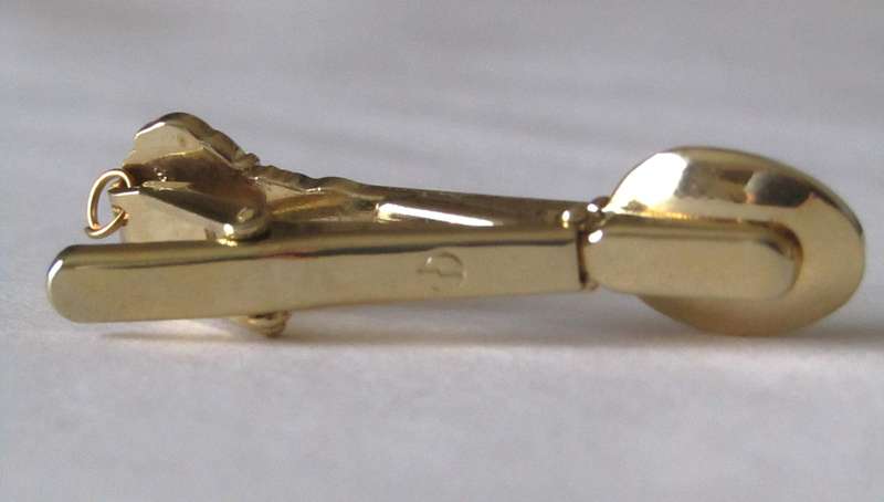 Unique Vintage Two-Tone Spoon Tie Clip - Pristine Condition