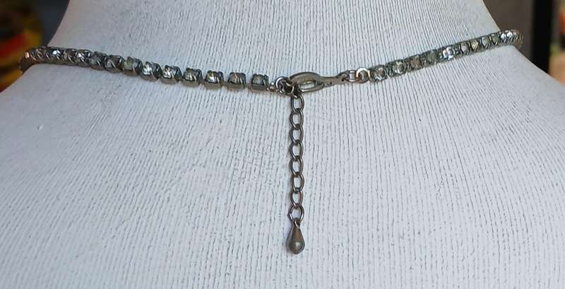 Dazzling Vintage 1950s Silvertone and Rhinestone Statement Necklace  Post-War Glamour