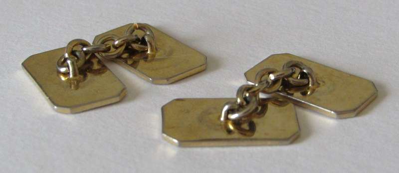 Vintage Gold-Plated Art Deco Chain Link Cufflinks
