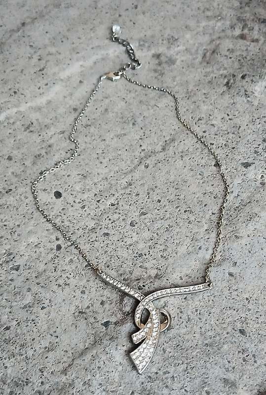 Elegant Vintage Art Deco Style Pave Set Pendant Necklace