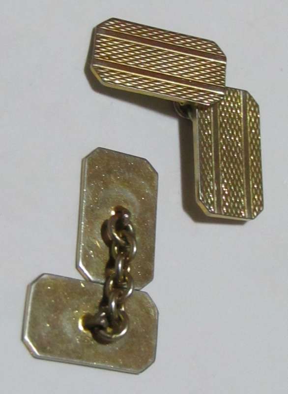 Vintage Gold-Plated Art Deco Chain Link Cufflinks