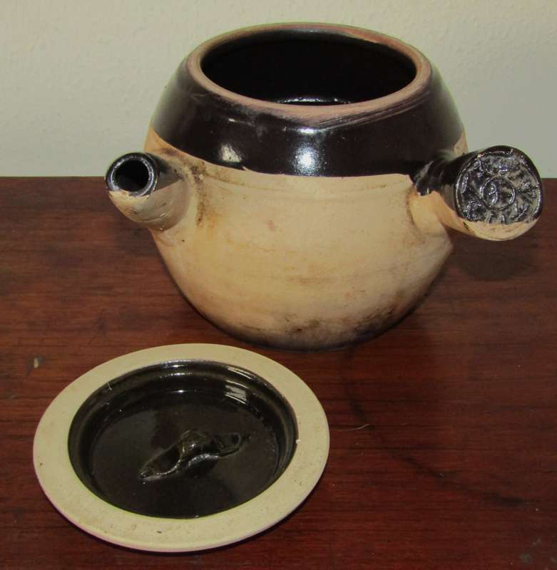 Vintage Partially Glazes Japanese Kyusu Side Handled Tea Pot
