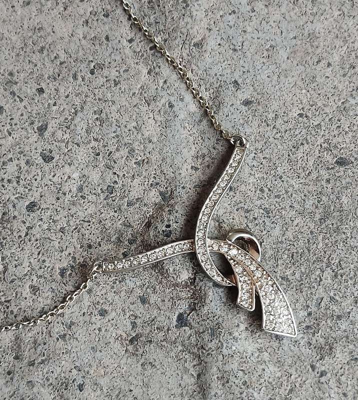 Elegant Vintage Art Deco Style Pave Set Pendant Necklace