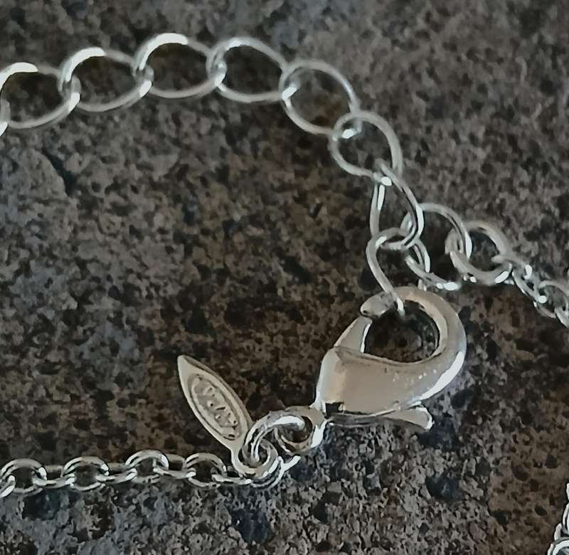 Vintage Signed AVON Art Nouveau Style Silvertone & Crystal Pendant Necklace