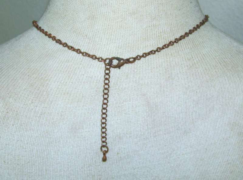 Vintage Brass, Amber and Ruby Red Enamel, and Ruby Red Crystal Necklace and Earrings Set
