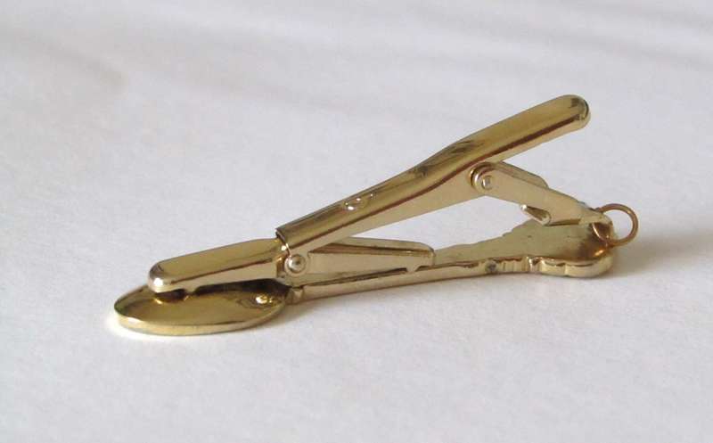 Unique Vintage Two-Tone Spoon Tie Clip - Pristine Condition