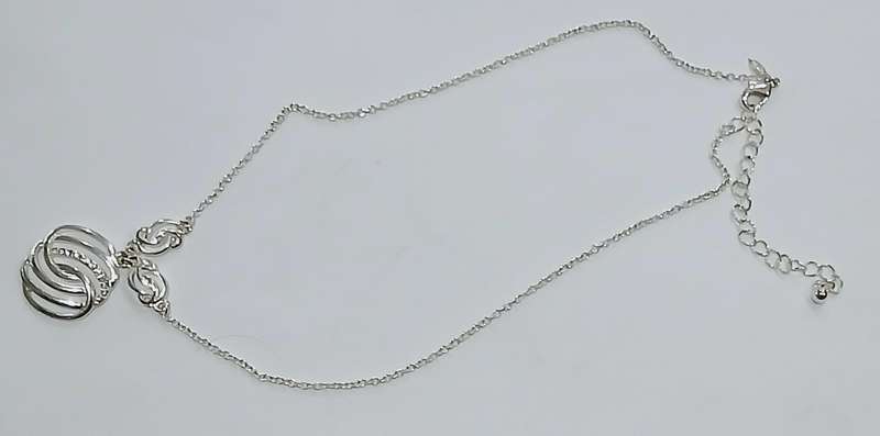 Vintage Signed AVON Art Nouveau Style Silvertone & Crystal Pendant Necklace