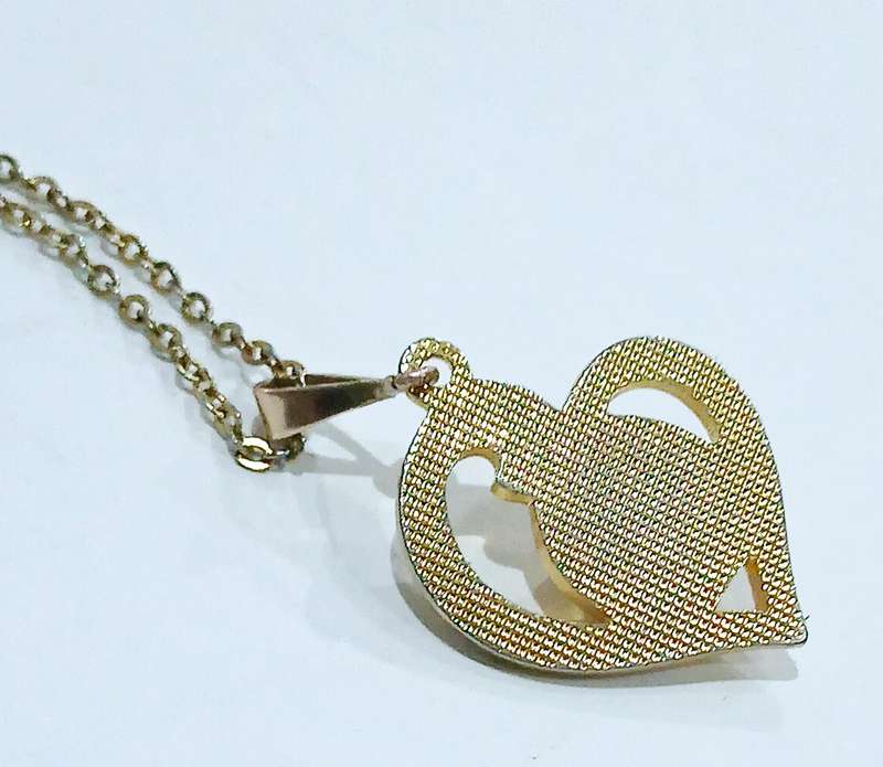 Vintage Gold-Tone Heart and Faux Pearl Pendant Necklace c1970