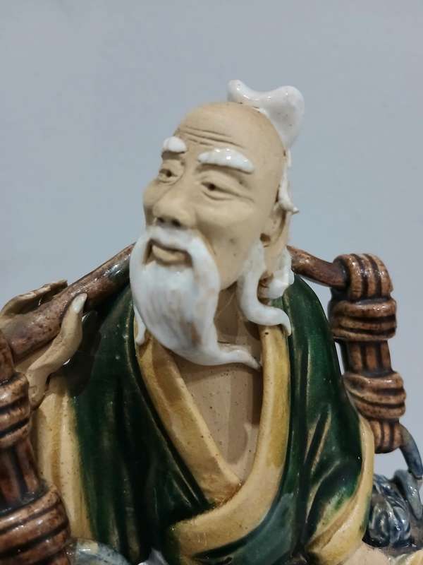 Vintage Chinese Mudman Figurine  Fisherman with Baskets of Crabs | From a Private Estate Collection