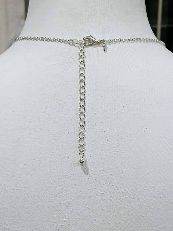 Vintage Signed AVON Art Nouveau Style Silvertone & Crystal Pendant Necklace