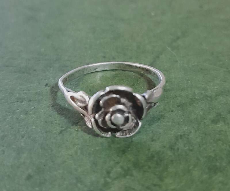 Vintage Sterling Silver Rose Ring