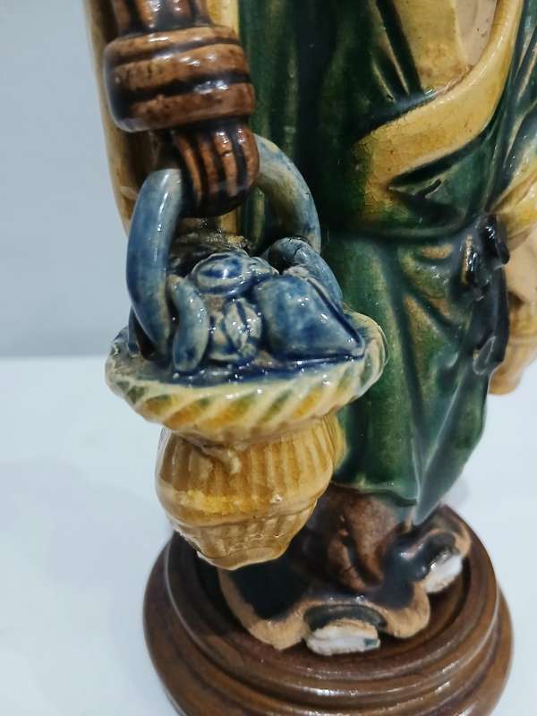 Vintage Chinese Mudman Figurine  Fisherman with Baskets of Crabs | From a Private Estate Collection