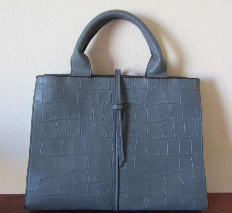 Vintage 'Casablanca' Embossed 100% Real Leather Blue Handbag