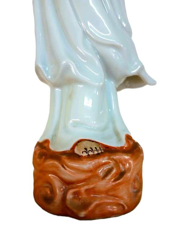 Guanyin Porcelain Goddess Figure | Authentic Shiwan Ware | Vintage Chinese Bodhisattva of Mercy 35cm