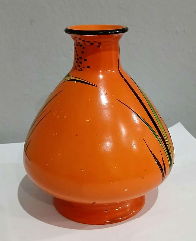 Charming Shelley Art Deco Orange Kingfisher Vase