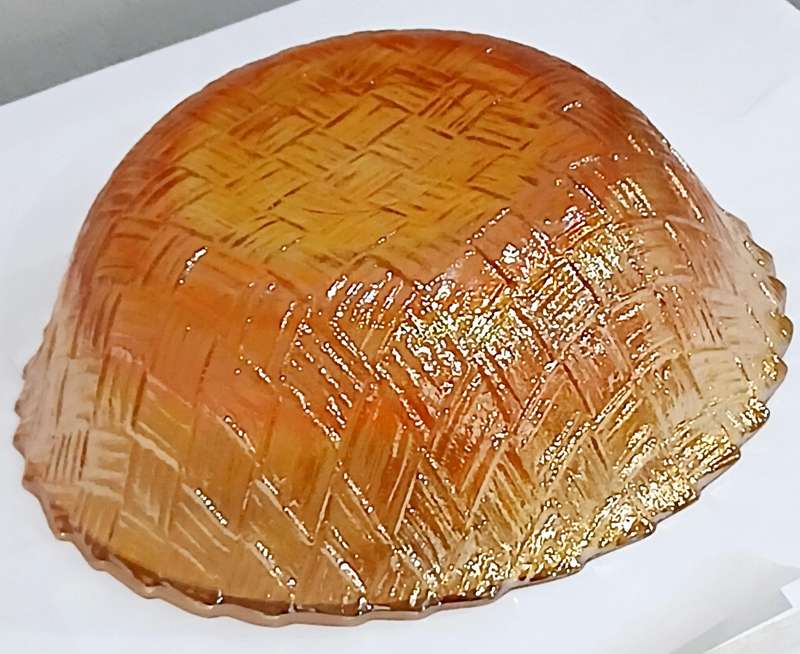 Vibrant Vintage Marigold Carnival Glass Serving Bowl - Classic Basket Weave Pattern