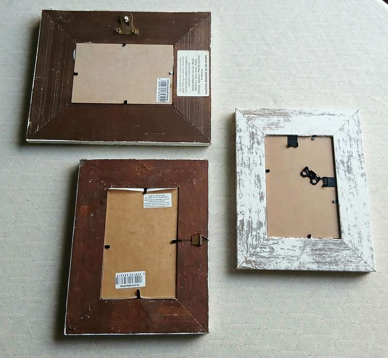 Vintage Set of three Miniature Carpet Design Samples in Distressed wooden Frames